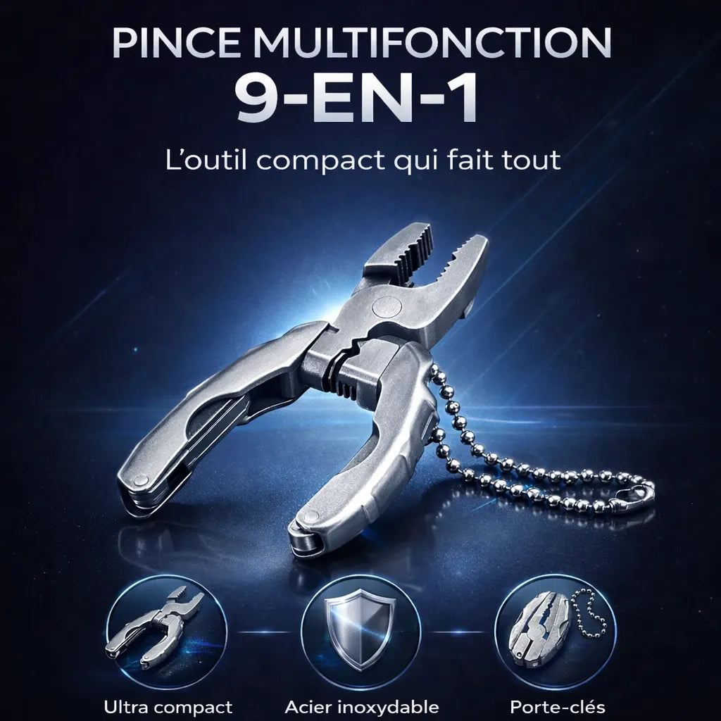 🔥 Pince Multifonction 9-en-1 – L’Outil Compact Qui Fait Tou